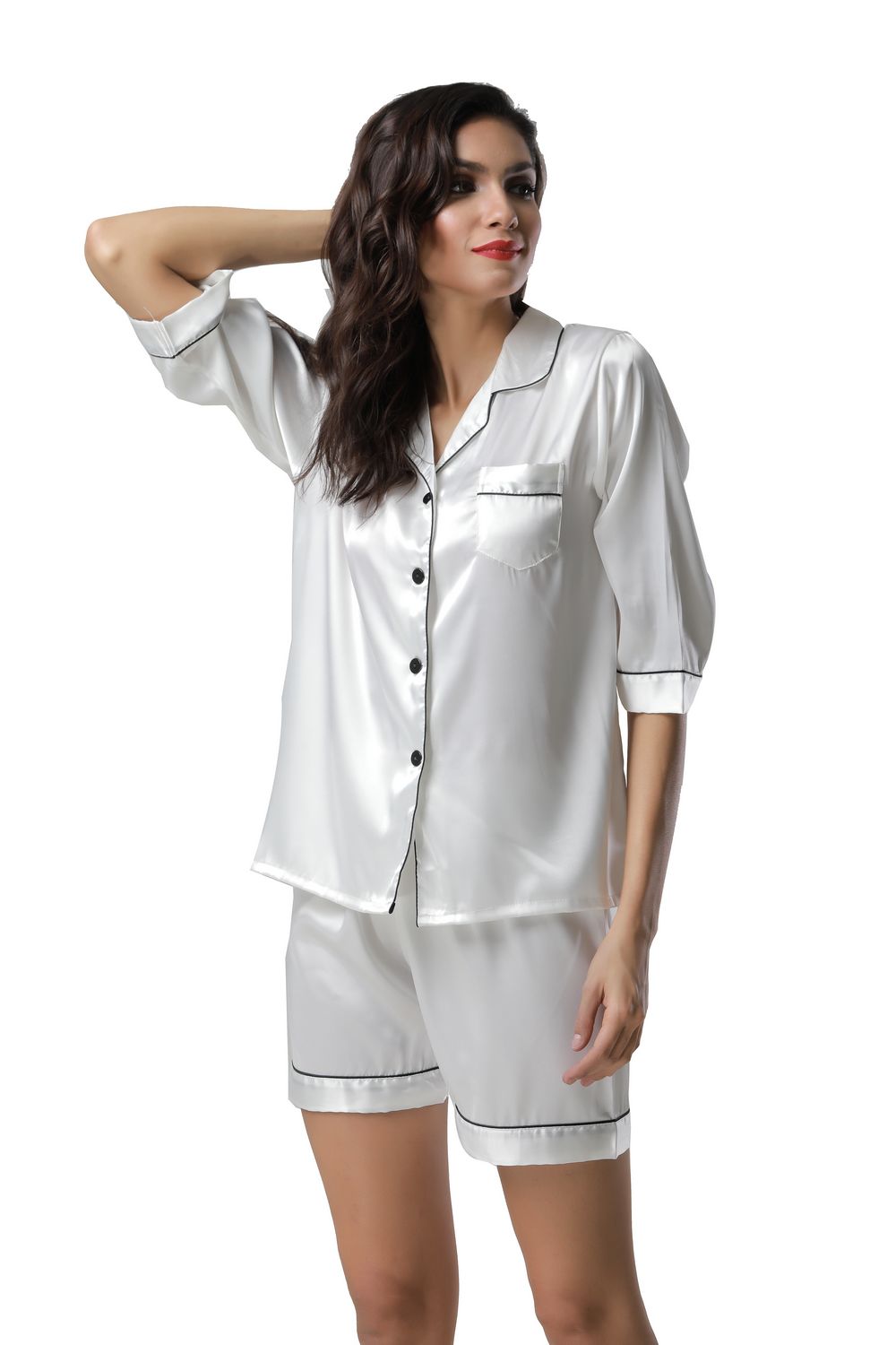 F5272-2 With padding sexy v neck women summer leisure wear pajamas